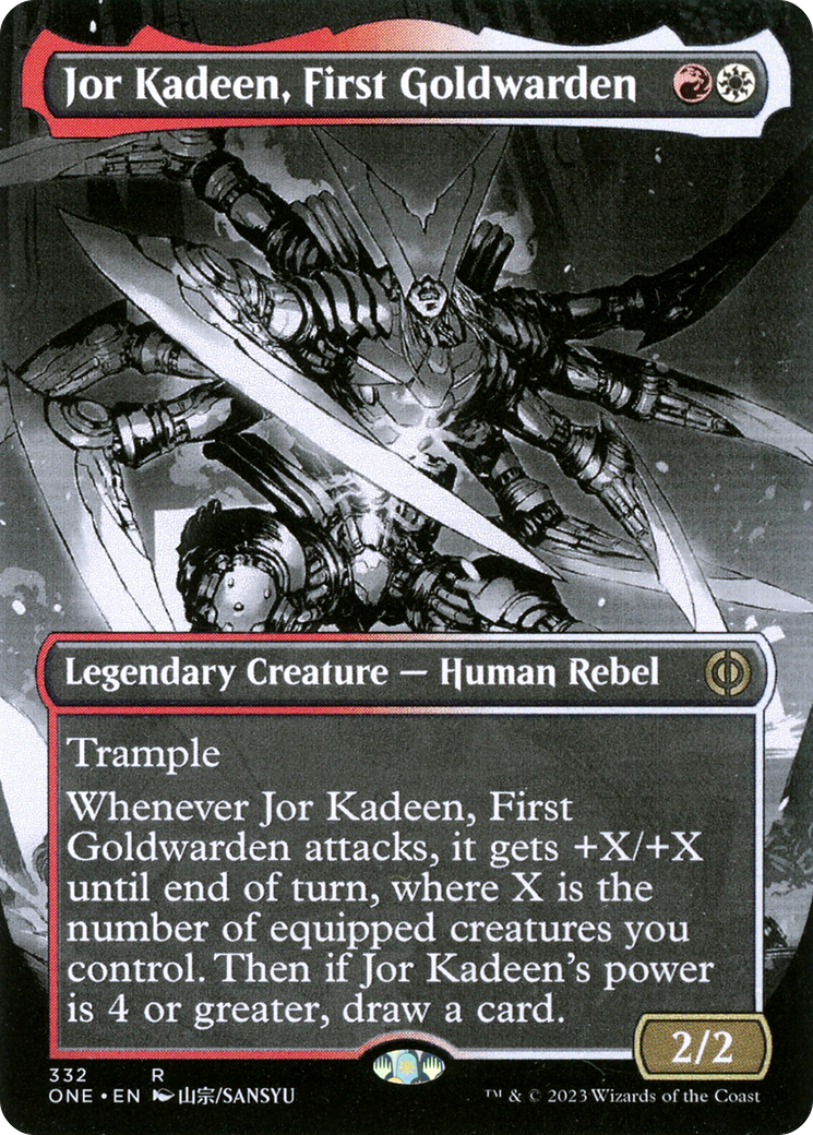 Jor Kadeen, First Goldwarden (Borderless) (ONE-332) - Phyrexia: All Will Be One: (Showcase) (Borderless)