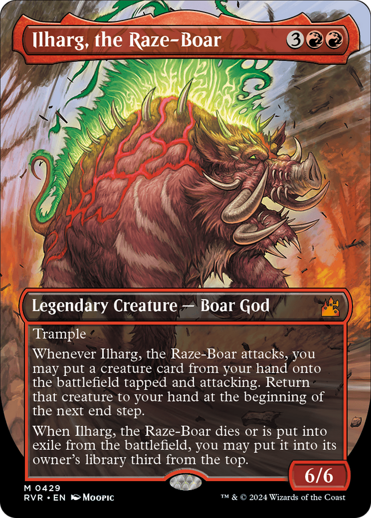 Ilharg, the Raze-Boar (Anime Borderless) (RVR-429) - Ravnica Remastered (Borderless) Foil
