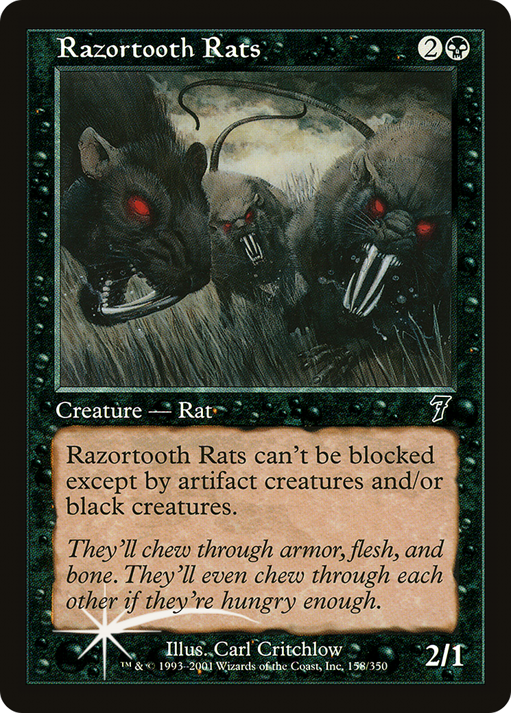 Razortooth Rats (7ED-158) - 7th Edition Foil