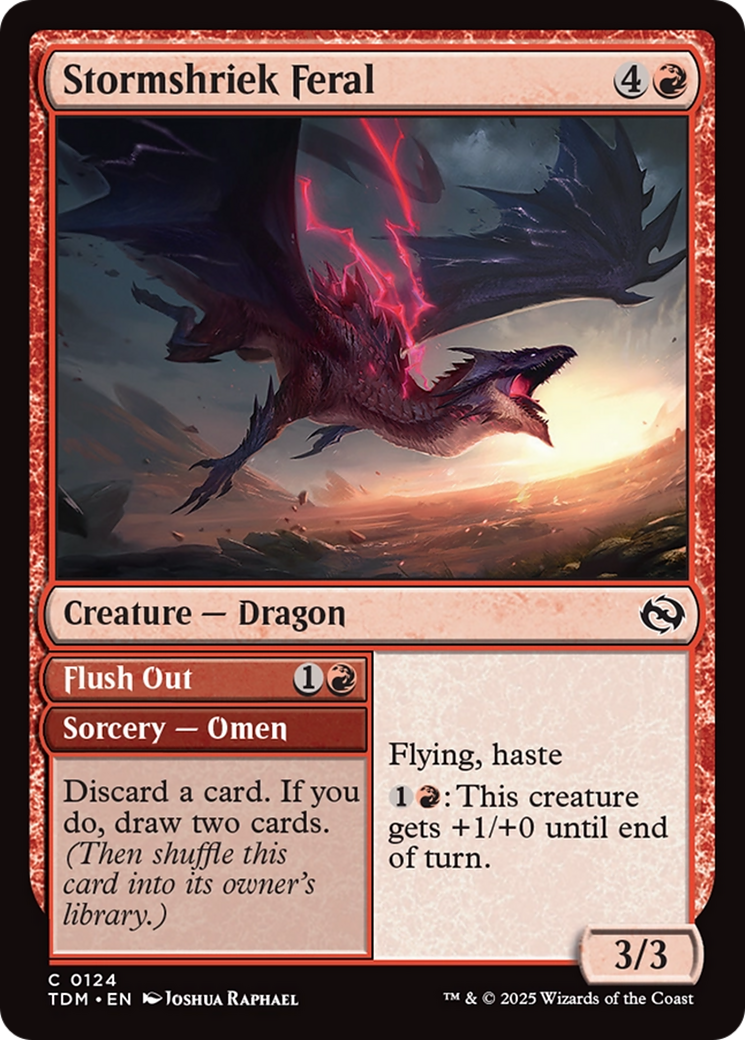 Stormshriek Feral // Flush Out (TDM-124) - Tarkir: Dragonstorm Foil