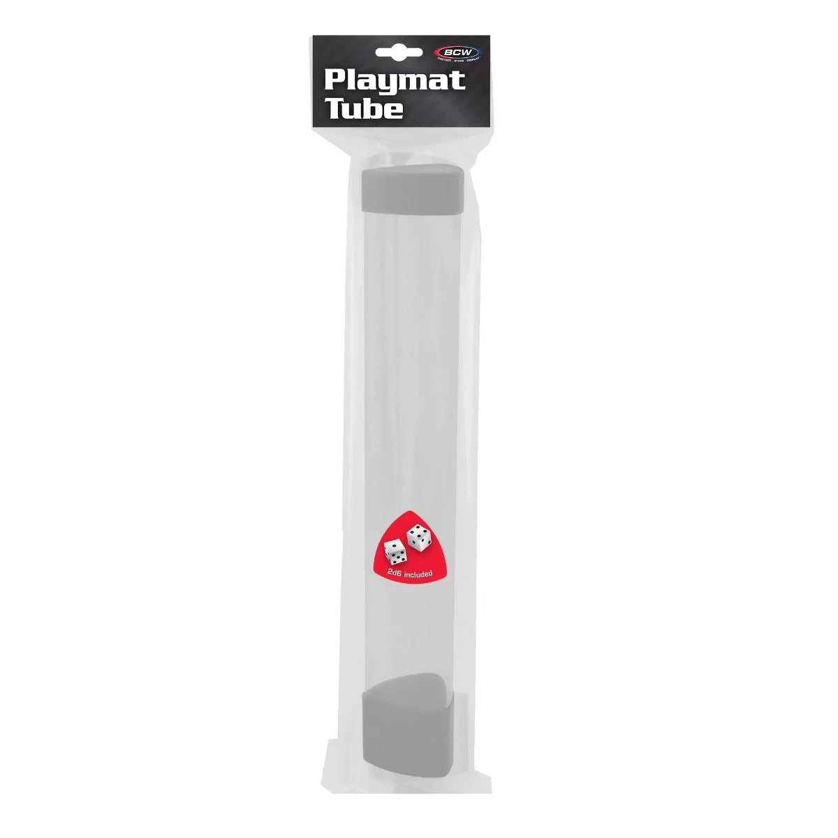 Clear Playmat Tube with Dice Cap - White
