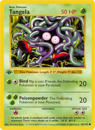 Tangela 066/102 - Unlimited Base Set Shadowless - Common