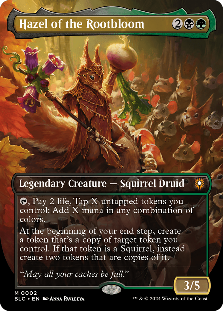 Hazel of the Rootbloom (Borderless) (BLC-002) - Bloomburrow Commander (Borderless) Foil