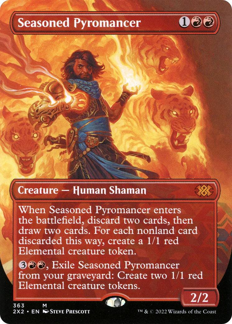 Seasoned Pyromancer (Borderless) (2X2-363) - Double Masters 2022 (Borderless) Foil