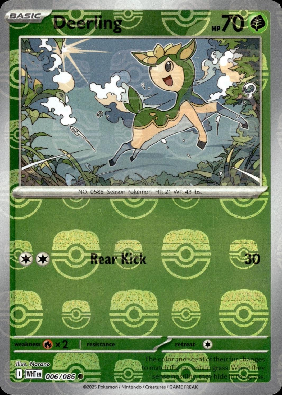 Deerling (Master Ball Pattern) 006/086 - Holofoil SV White Flare - Common