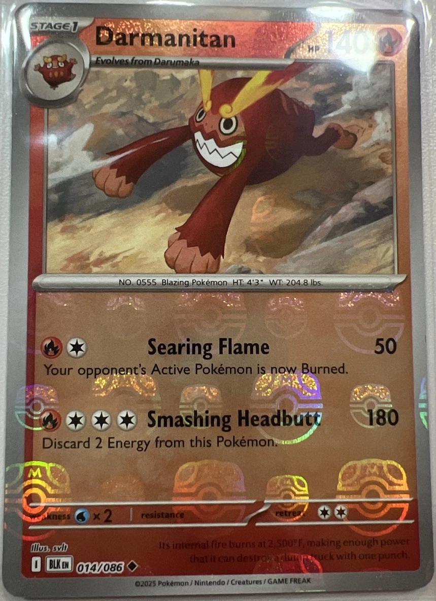 Darmanitan (Master Ball Pattern) 014/086 - Holofoil SV Black Bolt - Uncommon