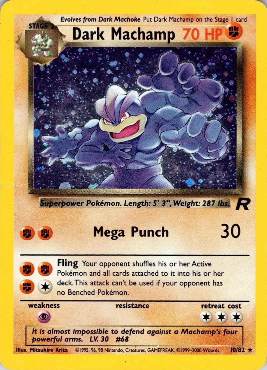 Dark Machamp (10) 010/82 - Unlimited Holofoil Team Rocket - Holo Rare