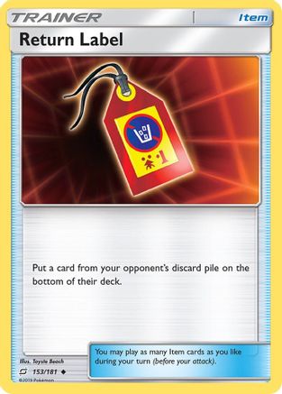 Return Label 153 - Reverse Holofoil SM Team Up - Uncommon
