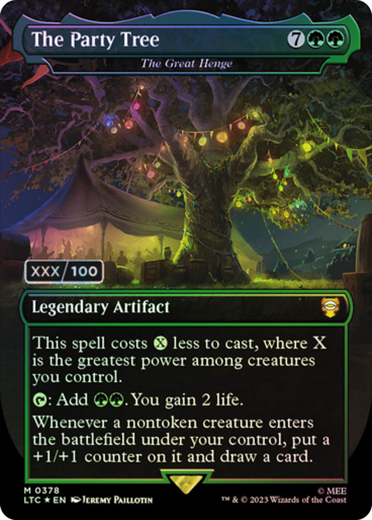 The Party Tree - The Great Henge (Serial Numbered) (LTC-378Z) - Tales of Middle-earth Commander / The Party Tree (Borderless) Foil