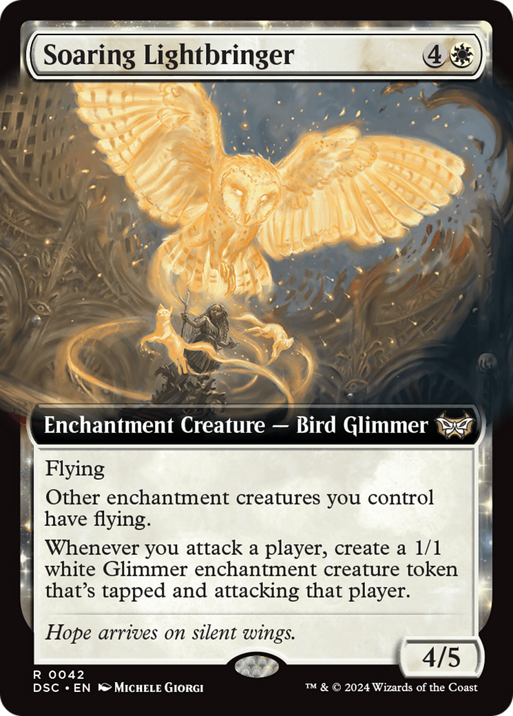 Soaring Lightbringer (DSC-042) - Duskmourn: House of Horror Commander: (Extended Art, enchantment)