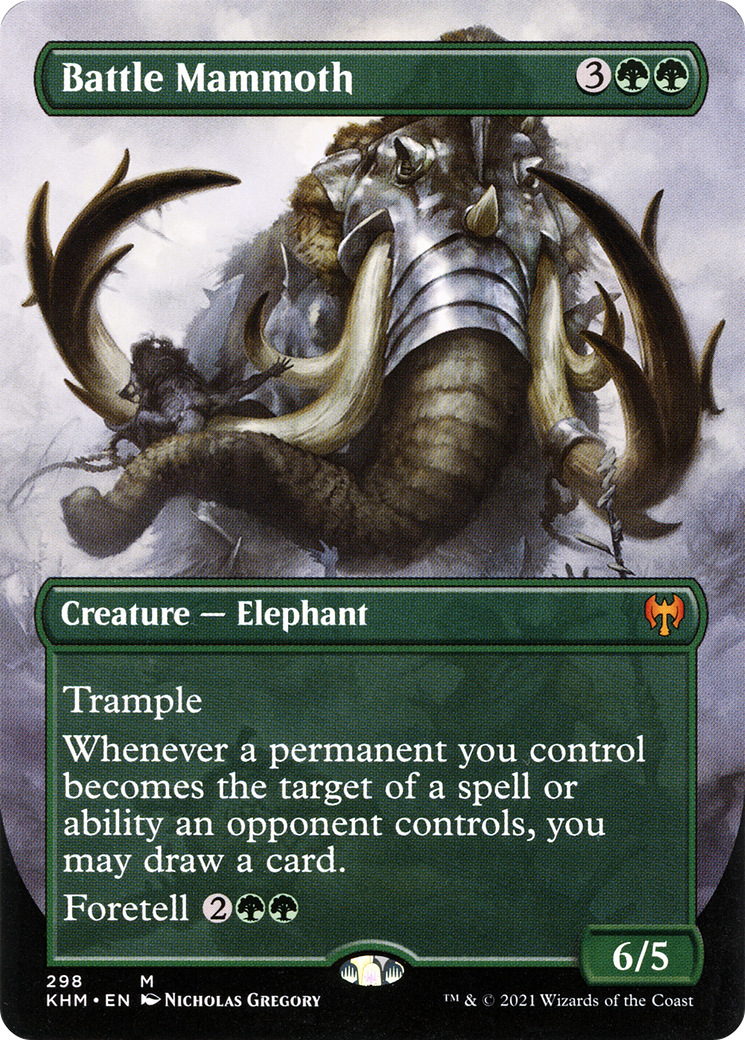 Battle Mammoth (Borderless) (KHM-298) - Kaldheim (Borderless) Foil