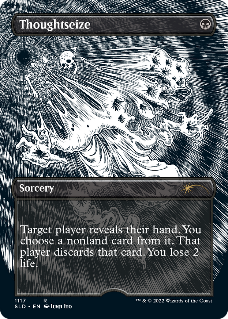 Thoughtseize (Borderless) (SLD-1117) - Secret Lair Drop (Borderless) Etched Foil
