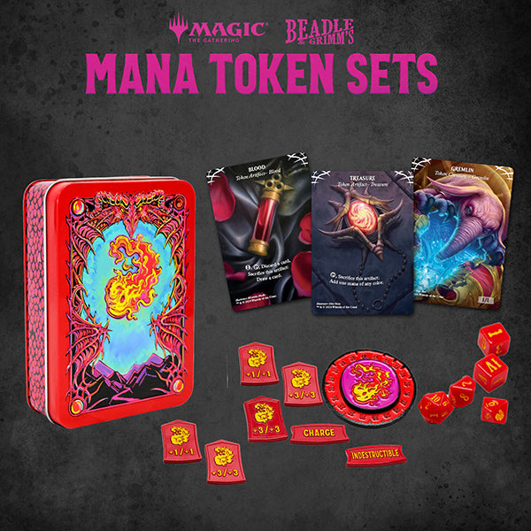 Beadle and Grimm's - Red Mana Metal Token Set