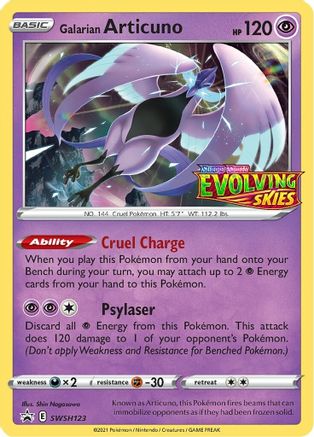 Galarian Articuno (Prerelease) SWSH123/307 - Holofoil SWSH Sword & Shield Promo Cards - Promo