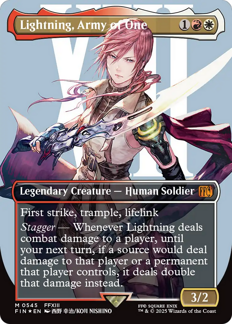 Lightning, Army of One (FIN-545) - FINAL FANTASY (Borderless) (Surge Foil) Foil