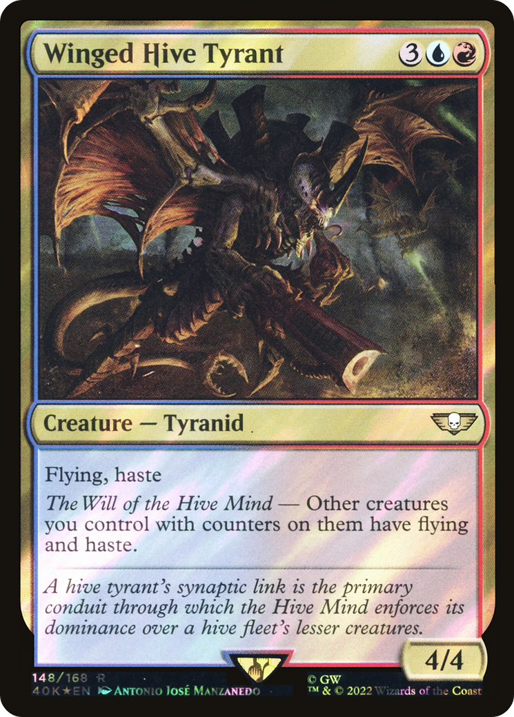 Winged Hive Tyrant (Surge Foil) (40K-148★) - Warhammer 40,000 Commander Foil