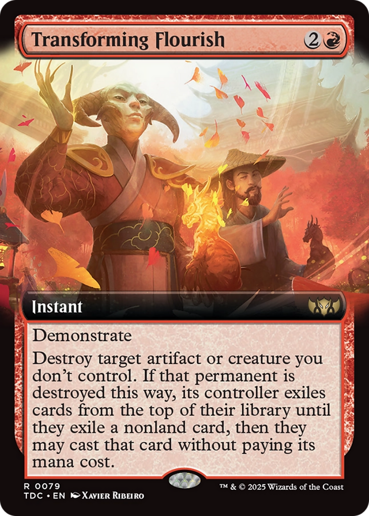 Transforming Flourish (TDC-079) - Commander: Tarkir: Dragonstorm: (Extended Art)
