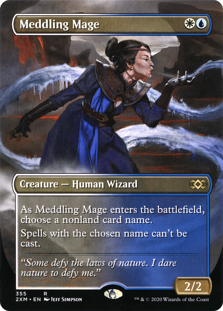 Meddling Mage (Borderless) (2XM-355) - Double Masters (Borderless) Foil