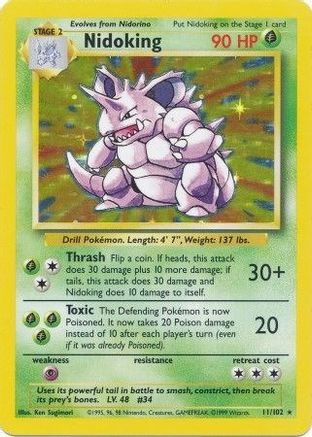 Nidoking 011/102 - Holofoil Base Set - Holo Rare