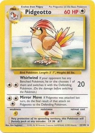 Pidgeotto 022/102 Base Set - Rare