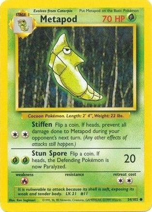 Metapod 054/102 Base Set - Common