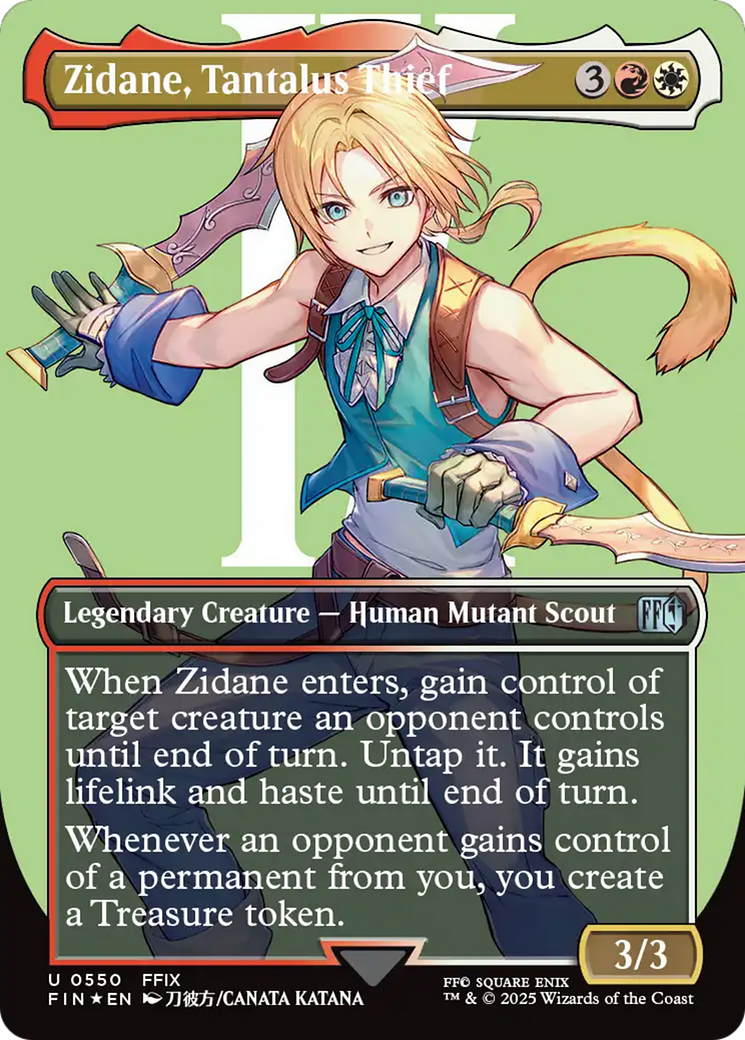 Zidane, Tantalus Thief (FIN-550) - FINAL FANTASY (Borderless) Surge Foil
