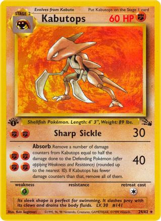 Kabutops (24) 024/62 - Unlimited Fossil - Rare