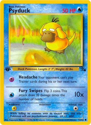 Psyduck 053/62 - 1st Edition Fossil - Common