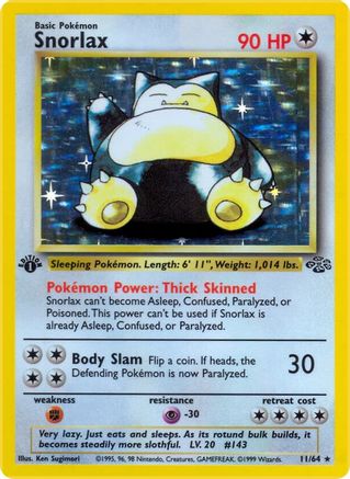 Snorlax (11) 011/64 - 1st Edition Holofoil Jungle - Holo Rare