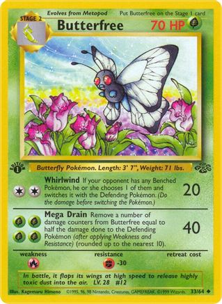 Butterfree 033/64 - 1st Edition Jungle - Uncommon