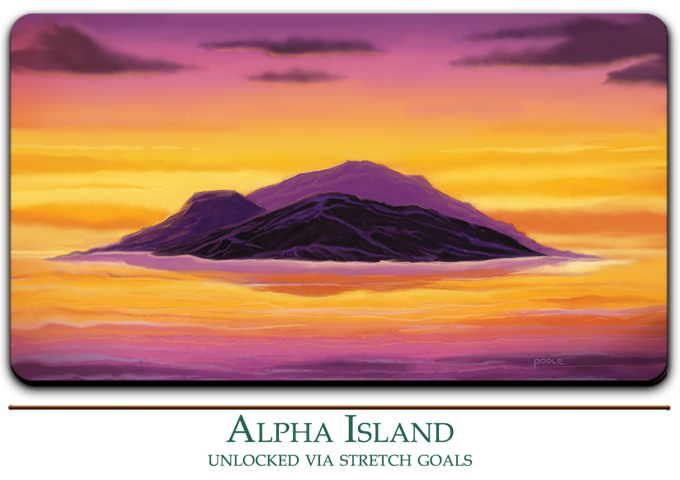 Mark Poole Playmat Collection - Island (Alpha - Sunset) - Signed Premium Stitched Edge Playmat