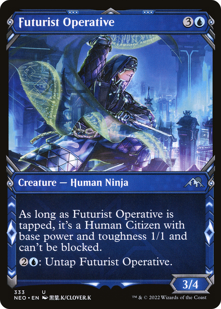 Futurist Operative (Showcase) (NEO-333) - Kamigawa: Neon Dynasty: (Showcase) Foil