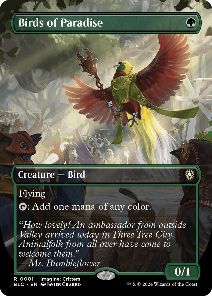 Birds of Paradise (BLC-081) - Bloomburrow Commander (Borderless)