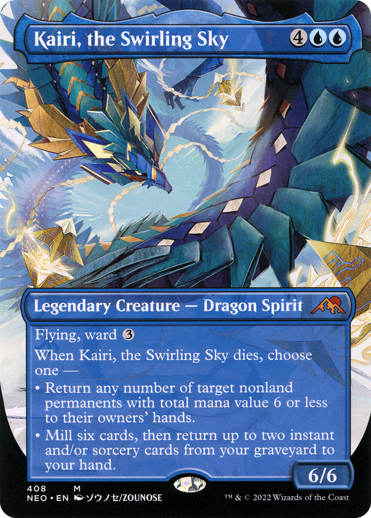 Kairi, the Swirling Sky (Borderless) (NEO-408) - Kamigawa: Neon Dynasty (Borderless) Foil