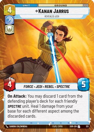 Kanan Jarrus - Revealed Jedi (Hyperspace) (313) - Spark of Rebellion Foil