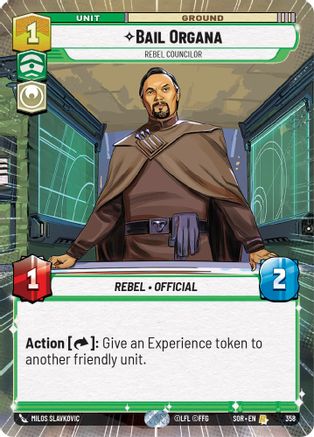 Bail Organa - Rebel Councilor (Hyperspace) (358) - Spark of Rebellion Foil