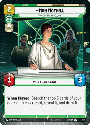 Mon Mothma - Voice of the Rebellion (Hyperspace) (360) - Spark of Rebellion Foil