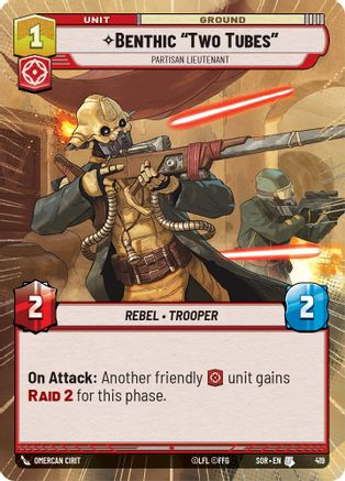 Benthic "Two Tubes" - Partisan Lieutenant (Hyperspace) (419) - Spark of Rebellion Foil