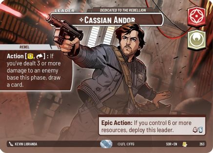 Cassian Andor - Dedicated to the Rebellion (Showcase) (263) - Spark of Rebellion Foil