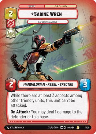 Sabine Wren - Explosives Artist (17/20) - Spark of Rebellion Weekly Play Promos Foil