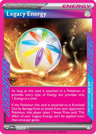 Legacy Energy 167/167 - Holofoil SV06 Twilight Masquerade - ACE SPEC Rare