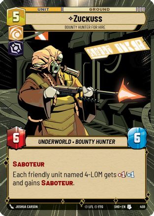 Zuckuss - Bounty Hunter for Hire (Hyperspace) (459) - Shadows of the Galaxy Foil
