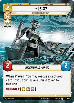 L3-37 - Droid Revolutionary (Hyperspace) (465) - Shadows of the Galaxy Foil