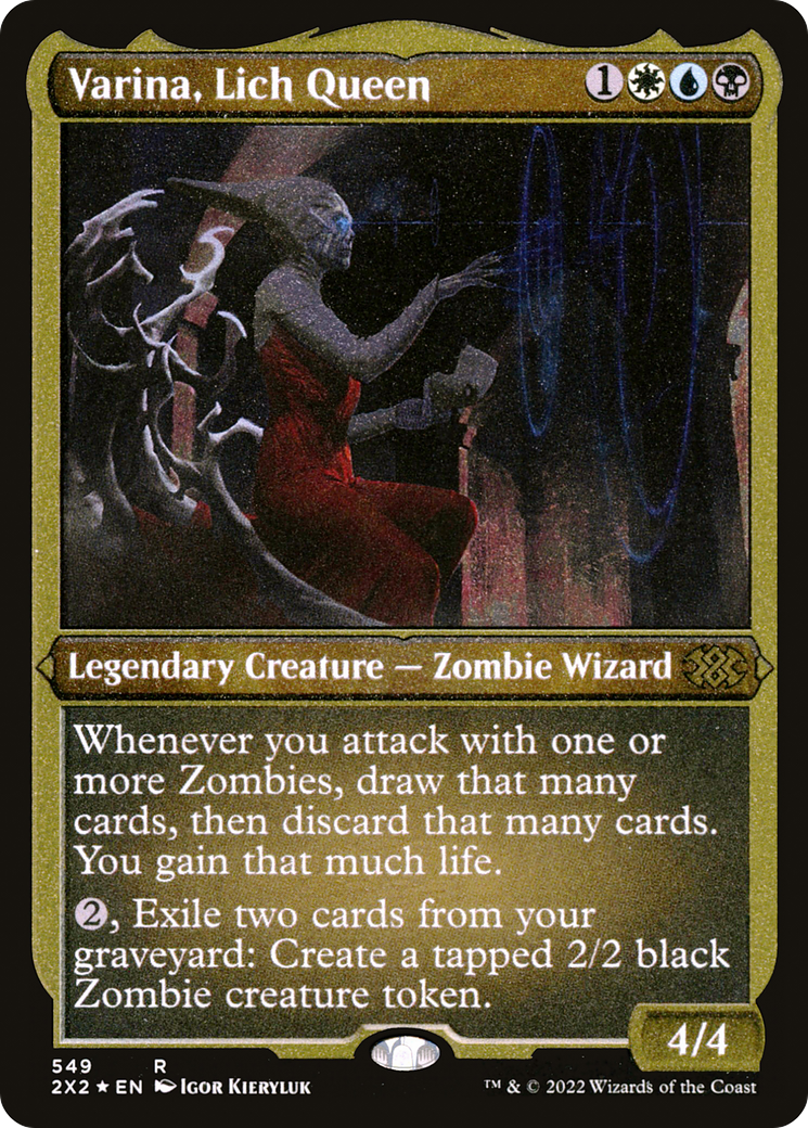 Varina, Lich Queen (2X2-549) - Double Masters 2022 Etched Foil