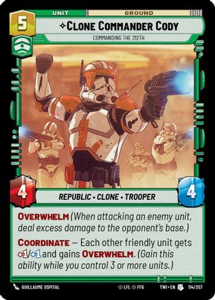 Clone Commander Cody - Commanding the 212th (114/257) - Twilight of the Republic Foil