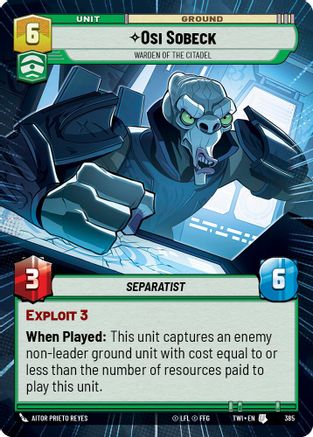 Osi Sobeck - Warden of the Citadel (Hyperspace) (385) - Twilight of the Republic Foil