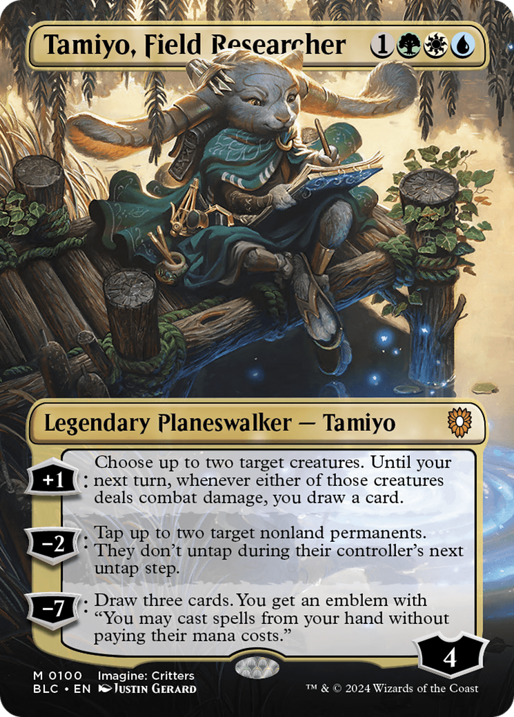 Tamiyo, Field Researcher (Borderless) (BLC-100) - Bloomburrow Commander (Borderless) Foil