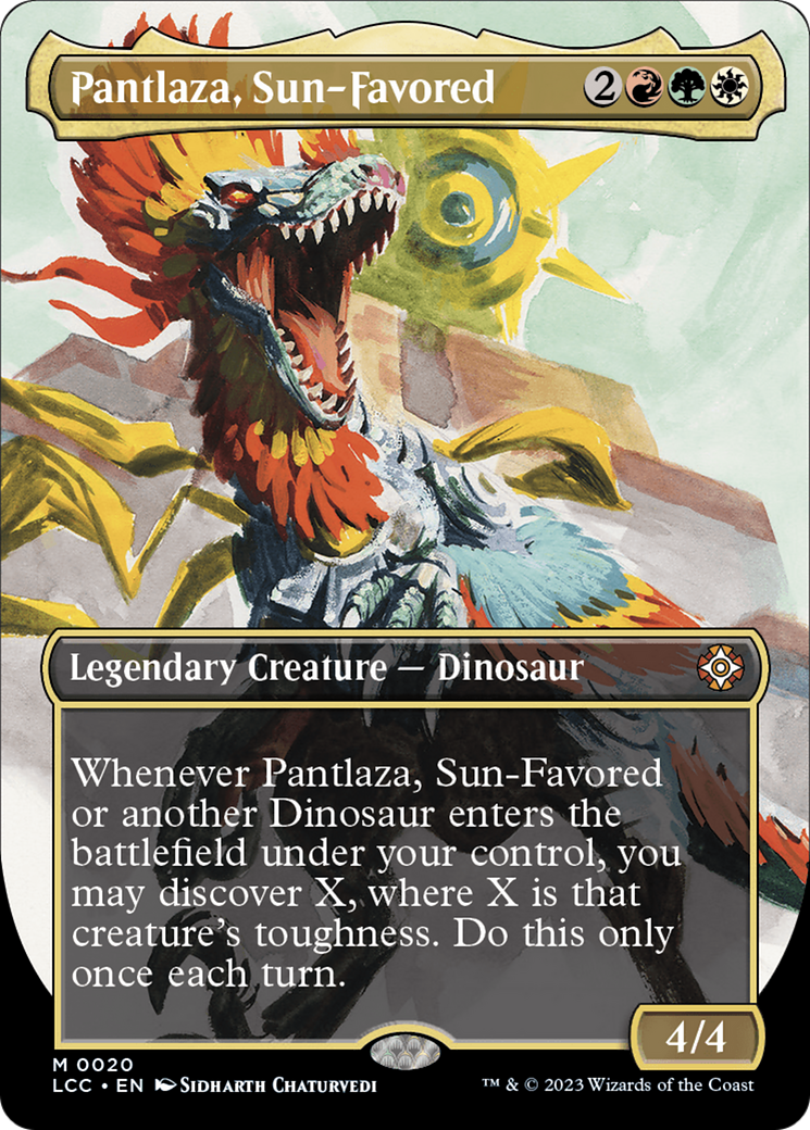 Pantlaza, Sun-Favored (Borderless) (LCC-020) - The Lost Caverns of Ixalan Commander (Borderless)