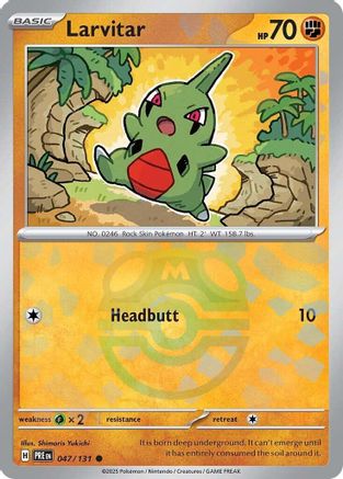 Larvitar (Master Ball Pattern) 047/131 - Holofoil SV Prismatic Evolutions - Common
