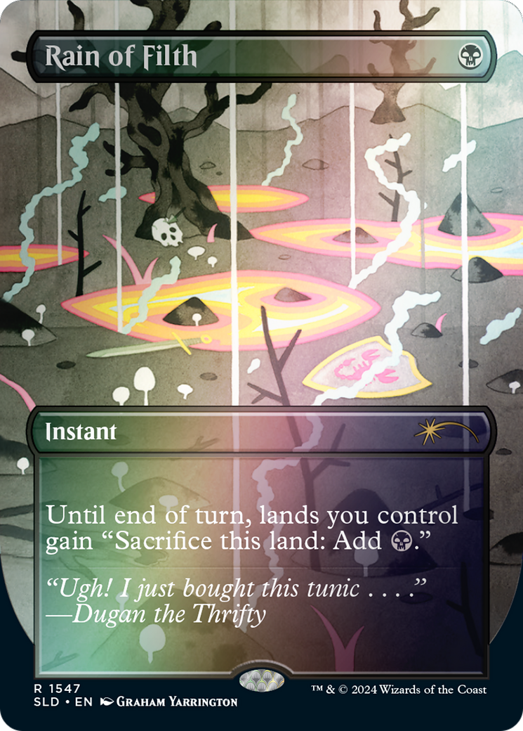 Rain of Filth (Rainbow Foil) (SLD-1547★) - Secret Lair Drop (Borderless) Foil
